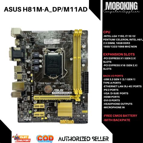 ASUS H81M A DP M11AD DP M Desktop 4TH GEN Motherboard Socket LGA 1150