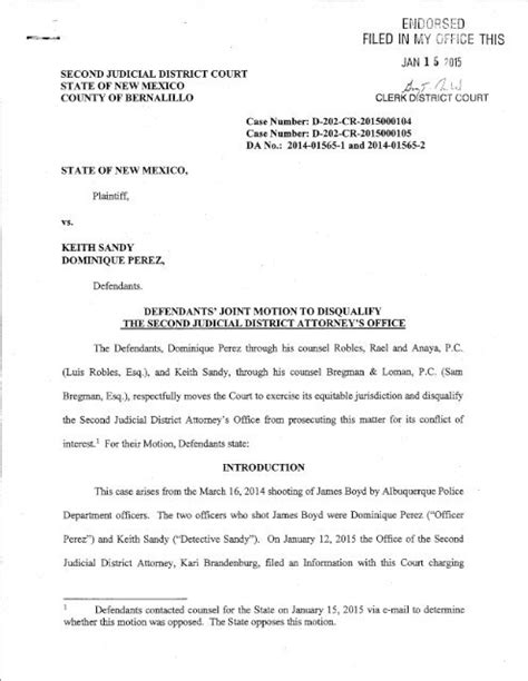 04 Defendants Joint Motion To Disqualify The Second Judicial District