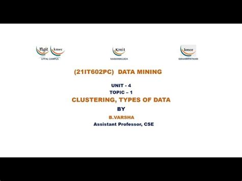 Unit Clustering Types Of Data Youtube