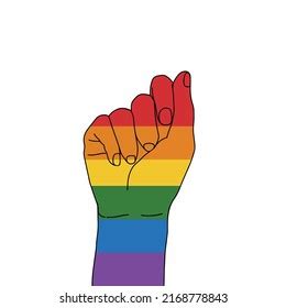 Fist Hand Painted Gay Flag Stock Vector Royalty Free Shutterstock