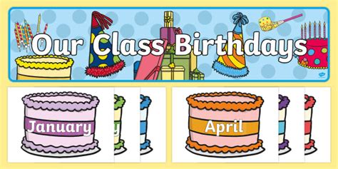 👉 Editable Birthday Display Set Cakes Teacher Made