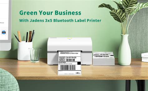 JADENS 3X5 Bluetooth Shipping Label Printer Thermal Label Printer For