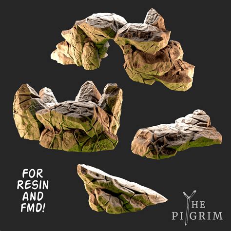 3d File Fantasy Rock X4 Tabletop Terrain Dnd Rpg Scatter 🪨・model To