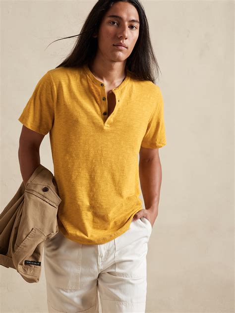 Soft Wash Henley T Shirt Banana Republic