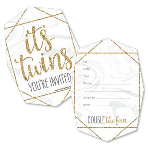 Big Dot Of Happiness It S Twins Shaped Fill In Invitations With