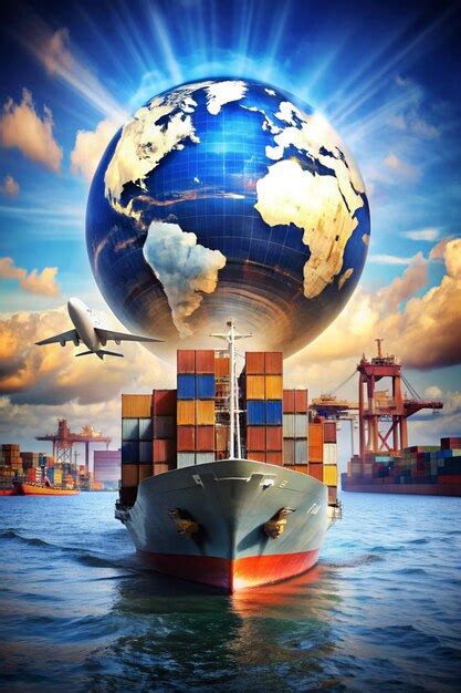 Global Business Logistics Import Export Background And Container Cargo