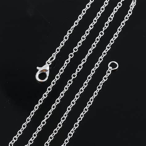 Silver Plated Cable Chain Necklace 3x2mm 20 Inch Spoilt Rotten Beads