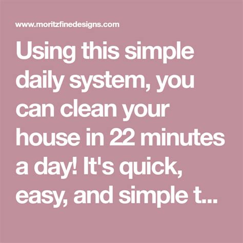 Using This Simple Daily System You Can Clean Your House In 22 Minutes