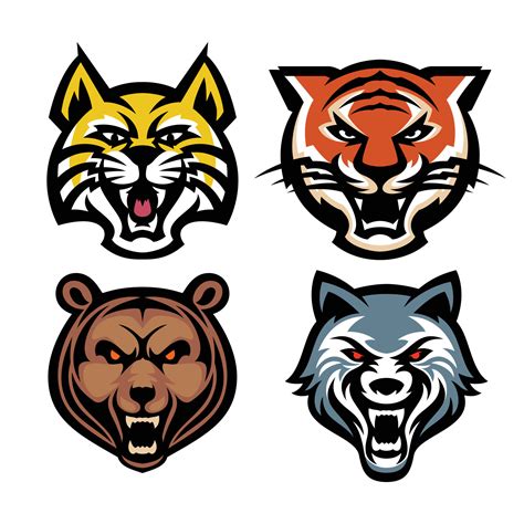 Set logo head wildlife template 10942329 Vector Art at Vecteezy