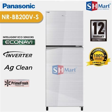 Jual Kulkas 2 Pintu Panasonic Inverter 182 Liter Nrbb200vs Bb200v