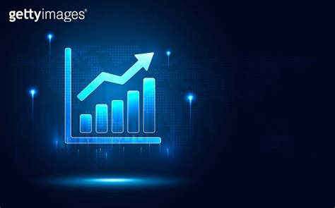 Futuristic Raise Arrow Chart Digital Transformation Abstract Technology