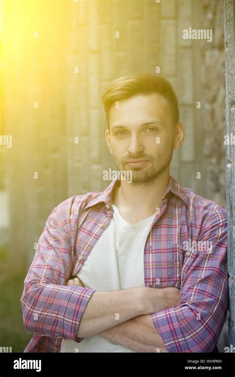 Young Man Outdoor Stock Photo Alamy