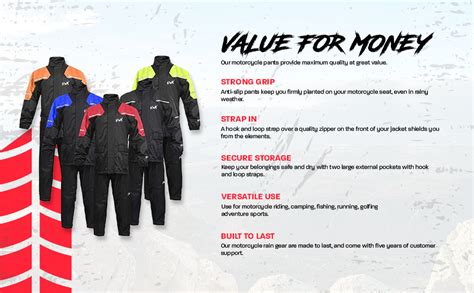 Hwk Motorcycle Rain Suit For Men And Women Two Piece