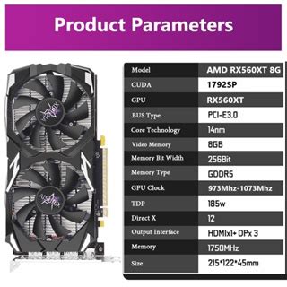 Jual AISURIX AMD RX 560XT 8GB DDR5 256Bit Graphics Card Dual Fans GPU