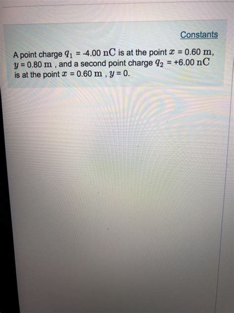 Solved Constants A Point Charge Q1 400 Nc Is At The Point