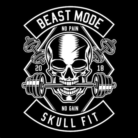 Skull Barbell Vector Premium Download