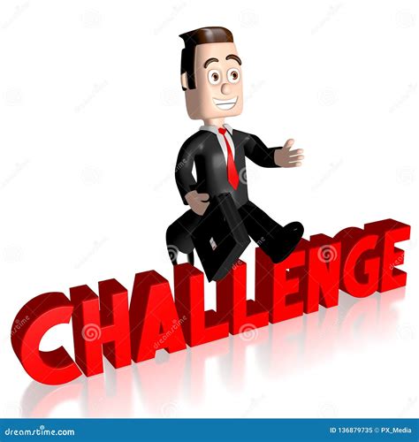 3D Jumping Businessman - Challenge Concept Stock Illustration - Illustration of competition ...