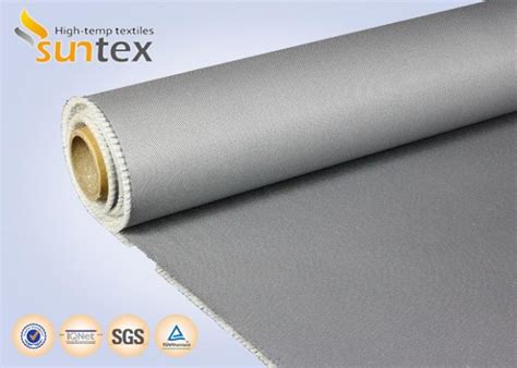 Heatproof Fabric Pu Coated Fabric 0 7mm Glass Fiber Fire Blanket Material Smoke Curtains