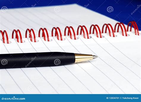 The Spiral Note Pad with a Pen Stock Image - Image of notebook, meeting ...