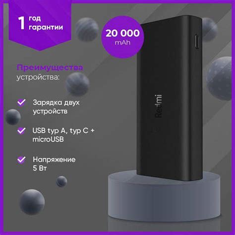 Повербанк Xiaomi Redmi 20000mAh Функция быстрая зарядка Повер банк ...