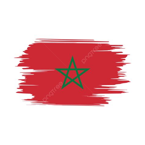 Bandera De Marruecos Pincel Pintado Acuarela Transparente PNG Bandera