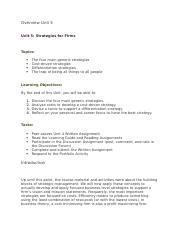 BUS 5117 Overview Unit 05 Docx Overview Unit 5 Unit 5 Strategies For