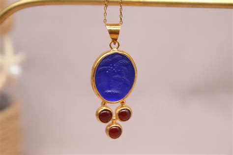 Antique Intaglio Greek Palm Tree And Carnelian Silver Pendant Etsy