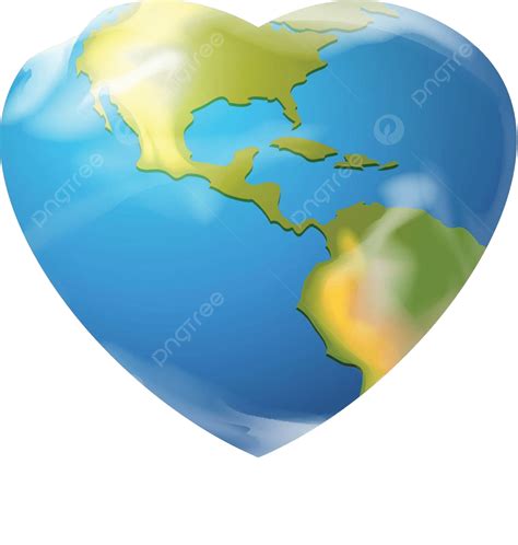 A Heart Shaped Globe Represent Representation Earth Vector Represent