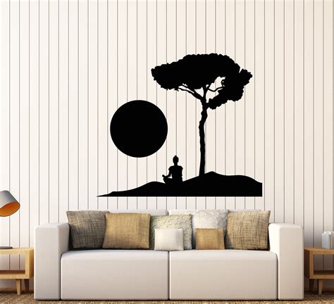 Vinyl Wall Decal Buddhism Monk Yoga Meditation Buddhist Stickers 2564