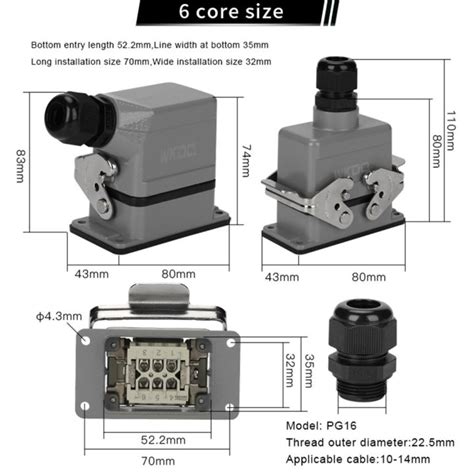 Hdc He Pin Heavy Duty Connector Inserts V A Contact Industrial