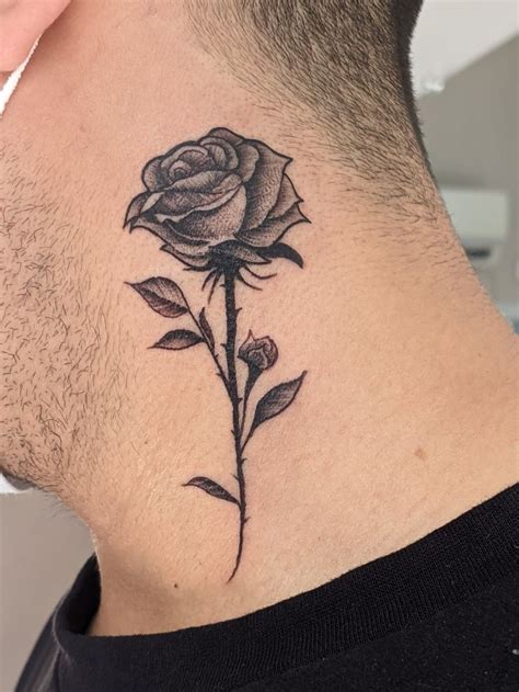 Rose Tattoo Neck Male Rose Neck Tattoo Side Neck Tattoo Neck Tattoo