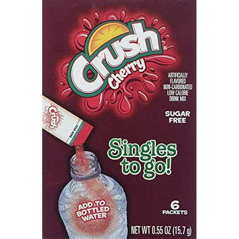 Crush Singles To Go Powder Packets Water Drink Mix Cherry Non