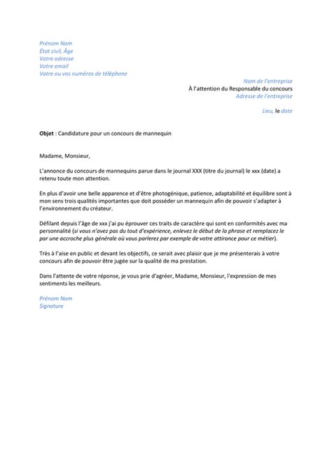 Lettre Motivation Pour Un Concours De Mannequin Doc Pdf Page Sur Hot