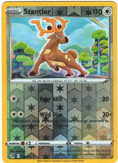 Stantler 208 264 Fusion Strike Reverse Holo Uncommon Pokémon TCG eBay