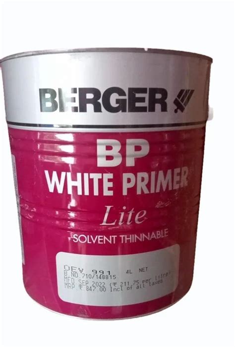 Litre Berger Bp White Primer At Rs Bucket Berger Primer