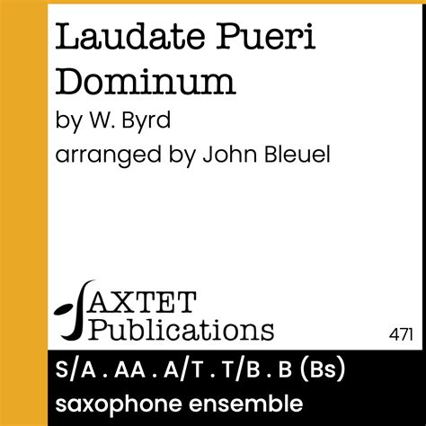 Laudate Pueri Dominum Saxtet Publications