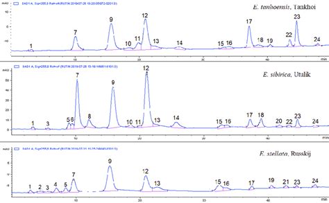 Hplc Chromatograms Of 70 Water Ethanol Extracts Of Eranthis Leaves