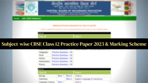 Cbse Class 12 Practice Papers 2023 All Subjects Download Pdf