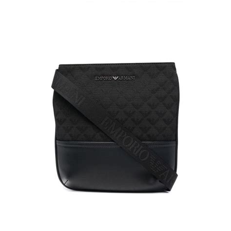 Emporio Armani Black Allover Logo Body Bag Accessories From N22