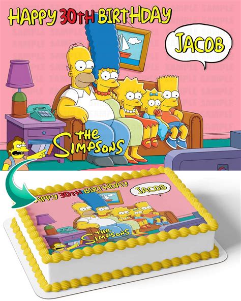 Buy Cakecery The Simpsons Edible Cake Image Topper Personalized