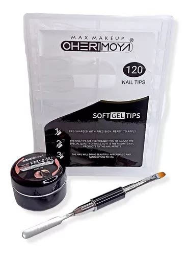 Pack Soft Gel Cherimoya Tips Cuadrado Press Gel Pincel Cuotas Sin