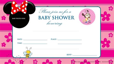 Printable Baby Shower Invitations Minnie Mouse