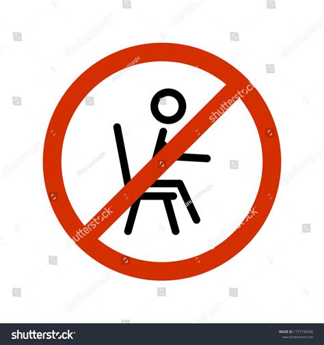 No Sitting Do Not Sit On Stock Vector Royalty Free