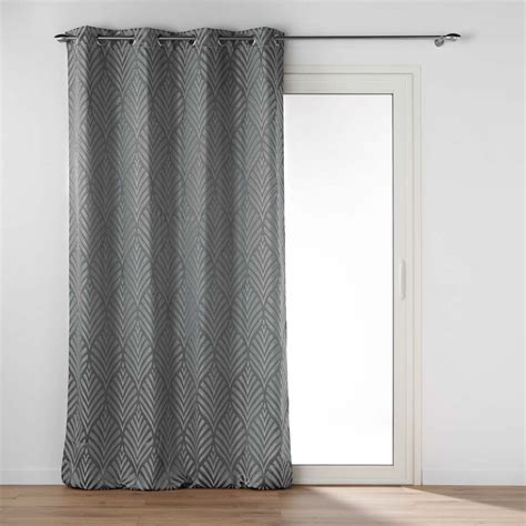 Rideau à Œillets Jacquard Victoria 140x260cm Gris