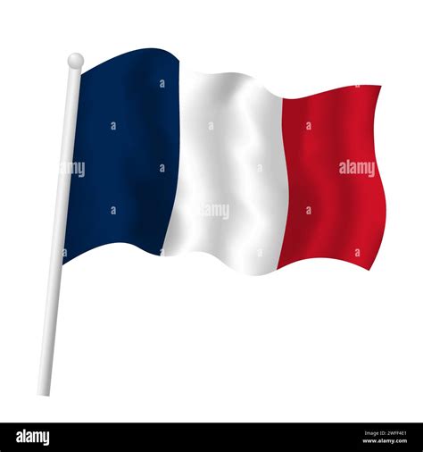 France Flag Waving Vector Isolated Illustration Of French Tricolor