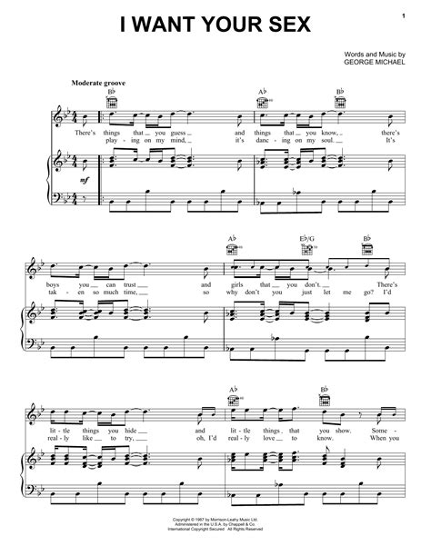 George Michael I Want Your Sex Sheet Music For Piano Vocal And Guitar