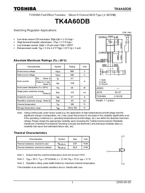 K4a60db Toshibasemiconductor Pdf Field Effect Transistor