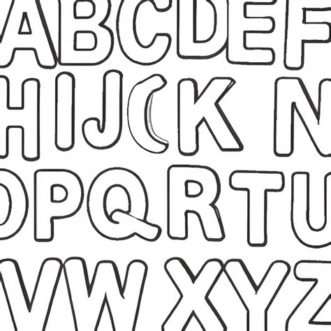 Alphabet Coloring Page Black and White · Creative Fabrica