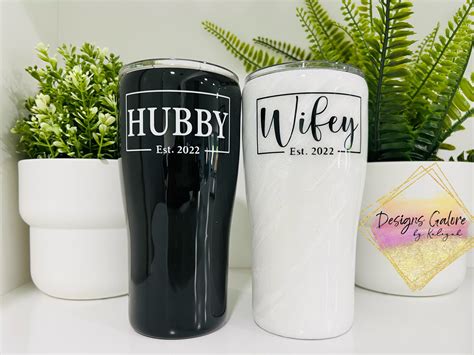 Hubby And Wifey Tumbler Set Wedding Tumbler Husband Etsy