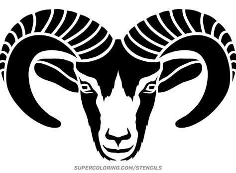 Stencil Of Ram Head Free Printable Papercraft Templates